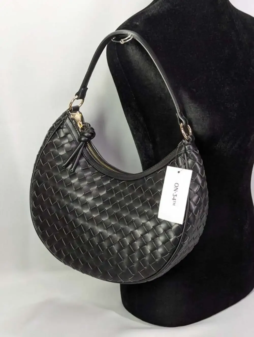 On 34th Women's Woven Crossbody Hobo in Black (MSRP $90)